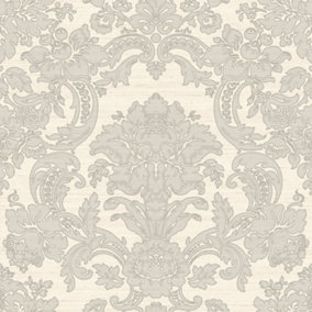 Galerie Italian Silks and Damasks Grey Floral Wallpaper