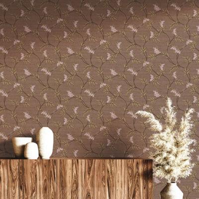 Galerie Italian Silks and Damasks Red Floral Wallpaper