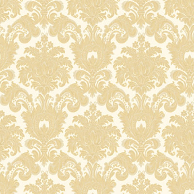 Galerie Italian Silks and Damasks Yellow Damask Wallpaper
