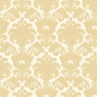 Galerie Italian Silks and Damasks Yellow Damask Wallpaper