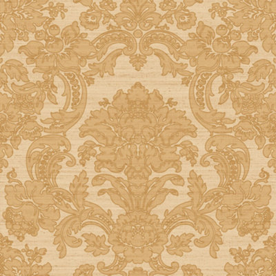 Galerie Italian Silks and Damasks Yellow Floral Wallpaper