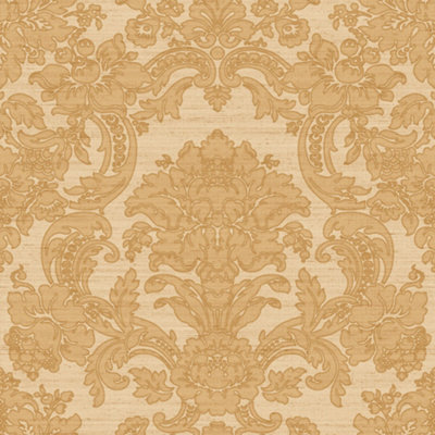 Galerie Italian Silks and Damasks Yellow Floral Wallpaper