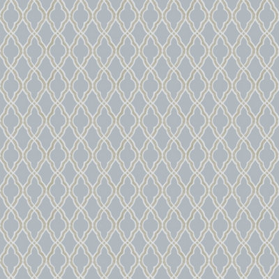 Galerie Italian Style Blue Geometric Trellis Wallpaper Roll