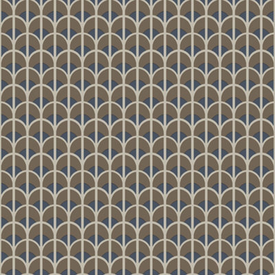 Galerie Italian Style Bronze Geometric Arch Design Wallpaper Roll