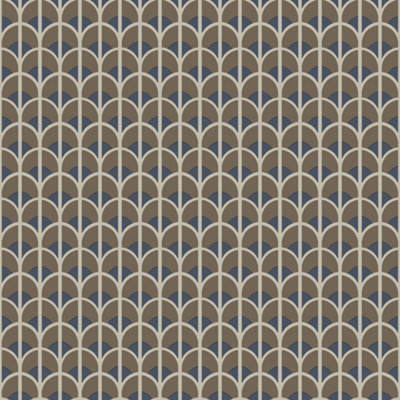 Galerie Italian Style Bronze Geometric Arch Design Wallpaper Roll