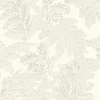 Galerie Italian Style Cream Palm Leaf Design Wallpaper Roll