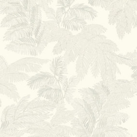 Galerie Italian Style Cream Palm Leaf Design Wallpaper Roll