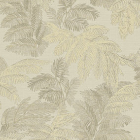 Galerie Italian Style Gold Palm Leaf Design Wallpaper Roll
