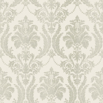 Galerie Italian Style Green Classic Floral Damask Wallpaper Roll