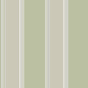 Galerie Italian Style Green Classic Vertical Stripe Design Wallpaper Roll