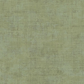 Galerie Italian Style Green Distressed Weave Texture Effect Wallpaper Roll