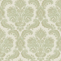 Galerie Italian Style Green Traditional Floral Damask Wallpaper Roll