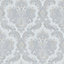 Galerie Italian Style Light Blue Traditional Floral Damask Wallpaper Roll