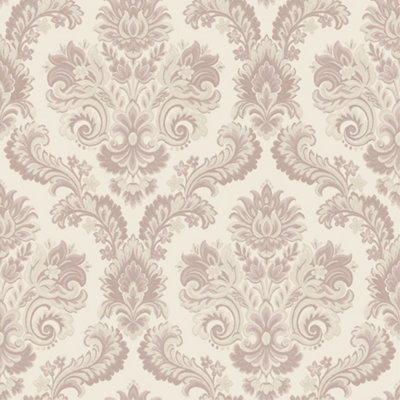 Galerie Italian Style Pink Traditional Floral Damask Wallpaper Roll