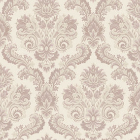 Galerie Italian Style Pink Traditional Floral Damask Wallpaper Roll