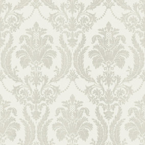 Galerie Italian Style Silver Classic Floral Damask Wallpaper Roll