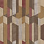 Galerie Italian Textures 2 Brown Red Geo Textured Wallpaper