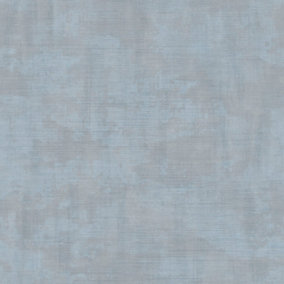 Galerie Italian Textures 3 Light Blue Unito Netto Distressed Linen Effect Wallpaper Roll