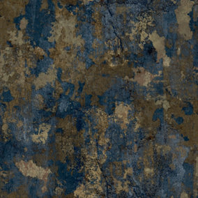 Galerie Italian Textures 3 Unito Best Metallic Blue Mottled Effect Wallpaper Roll
