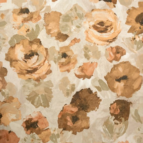 Galerie Julie Feels Home Beige Large Paeonia Shimmery Flowers Wallpaper Roll