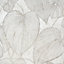 Galerie Julie Feels Home Beige Large Shimmery Monstera Leaf Wallpaper Roll