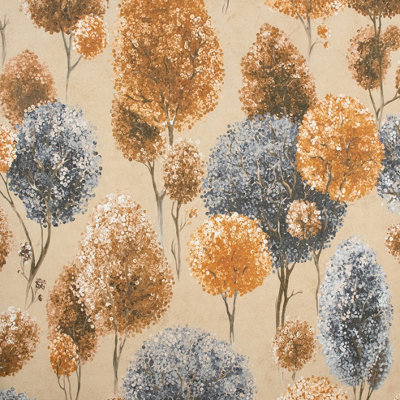 Galerie Julie Feels Home Brown/Blue Large Tilia Shimmery Trees Wallpaper Roll