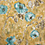 Galerie Julie Feels Home Gold Large Petunia Shimmery Flowers Wallpaper Roll