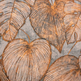 Galerie Julie Feels Home Gold Large Shimmery Monstera Leaf Wallpaper Roll