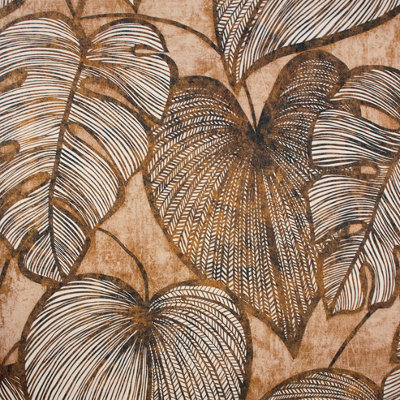 Galerie Julie Feels Home Orange Large Shimmery Monstera Leaf Wallpaper Roll