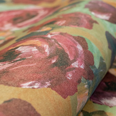 Galerie Julie Feels Home Red Large Paeonia Shimmery Flowers Wallpaper Roll