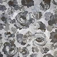 Galerie Julie Feels Home Silver/Grey Large Paeonia Shimmery Flowers Wallpaper Roll
