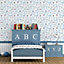 Galerie Just 4 Kids 2 Blue Multicoloured Alphabet Smooth Wallpaper
