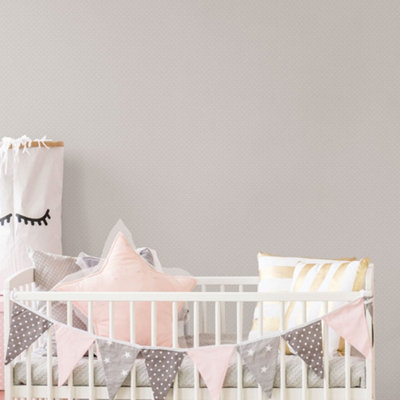 Galerie Just 4 Kids 2 Grey White Polka Dot Smooth Wallpaper