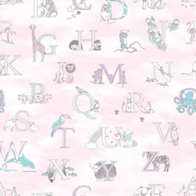 Galerie Just 4 Kids 2 Pink Alphabet Smooth Wallpaper