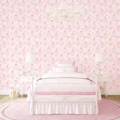 Galerie Just 4 Kids 2 Pink Ballerinas Smooth Wallpaper