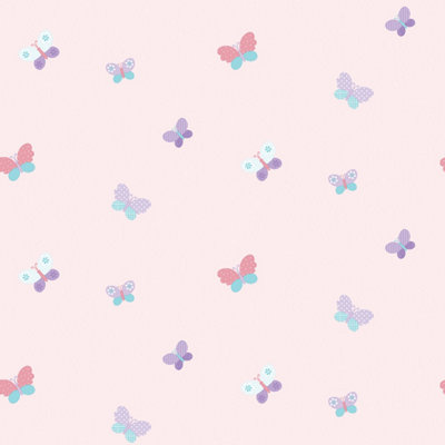 Galerie Just 4 Kids 2 Pink Blue Purple Butterflies Smooth Wallpaper