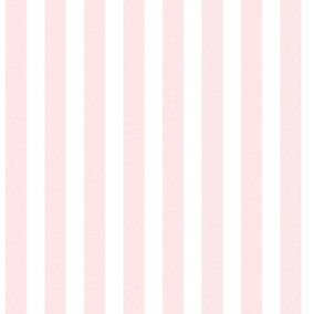 Galerie Just 4 Kids 2 Pink White Regency Stripe Smooth Wallpaper