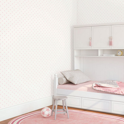 Galerie Just 4 Kids 2 Pink White Small Stars Smooth Wallpaper