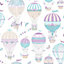 Galerie Just 4 Kids 2 Purple Blue Beige Balloon Journey Smooth Wallpaper