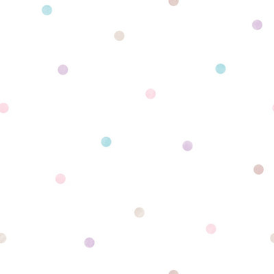 Galerie Just 4 Kids 2 Purple Pink Blue Beige Giant Polko Dots Smooth Wallpaper