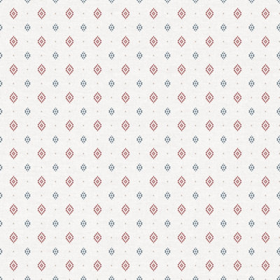 Galerie Just 4 Kids 2 Red Blue White Diamond Motif Smooth Wallpaper