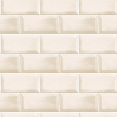 Galerie Just Kitchens Beige Metro Tile A4 Wallpaper Sample