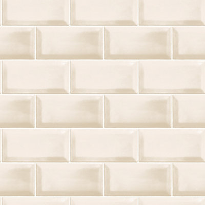 Galerie Just Kitchens Beige Metro Tile Wallpaper Roll