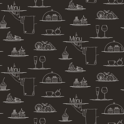 Galerie Just Kitchens Black Chalkboard Menu A4 Wallpaper Sample