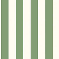 Galerie Just Kitchens  Green Awning Stripe Wallpaper Roll