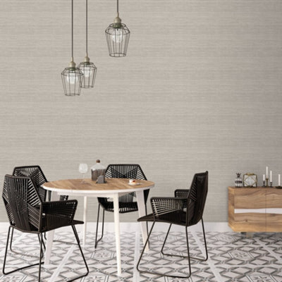 Galerie Just Kitchens Grey Grasscloth Wallpaper Roll