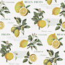 Galerie Just Kitchens White Citron Botanical Wallpaper Roll