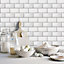 Galerie Just Kitchens White Metro Tile Wallpaper Roll