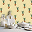Galerie Just Kitchens Yellow Pineapples Motiff Wallpaper Roll