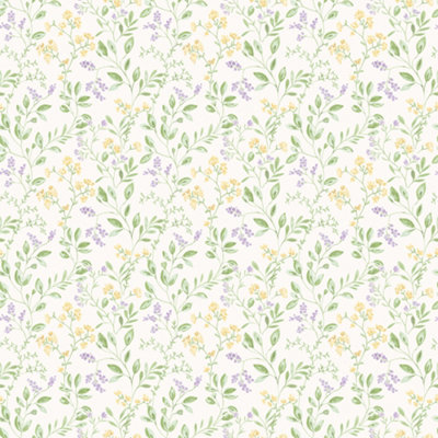 Galerie Just Kitchens Yellow Spring Leaf Trail Wallpaper Roll